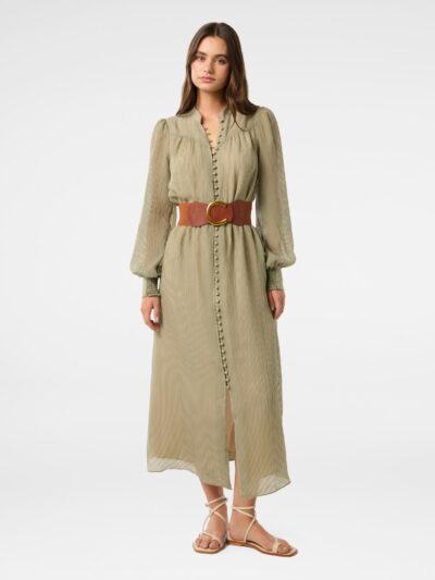 Anja Self Stripe Belted Midi D