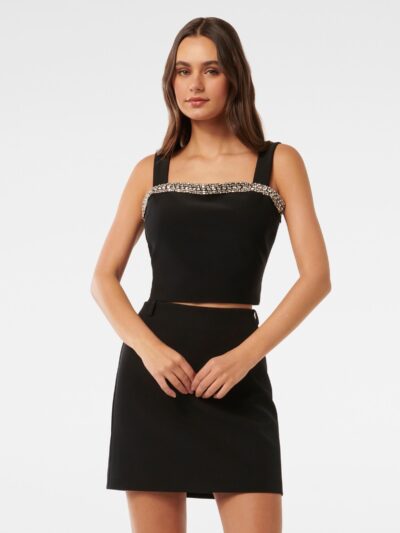 Camilla Embellished Trim Crepe