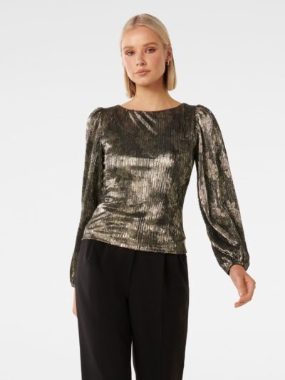 Gabriella Boat Neck Metallic P