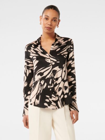 Harvey Notched Neck Satin Shir