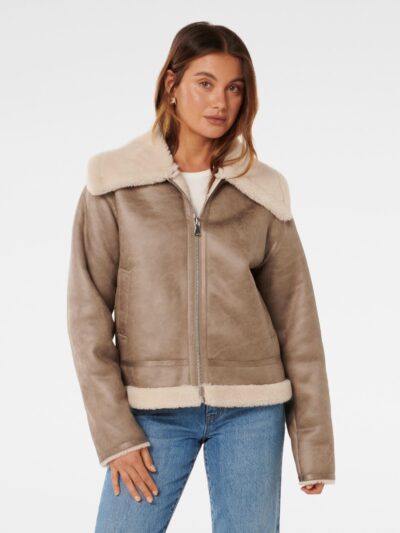 Jamie Shearling Top Collar Avi