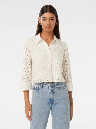 Josephina Broderie Crop Blouse