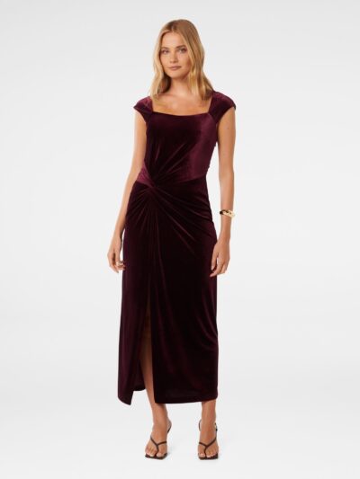 Lara Cap Sleeve Velvet Gown