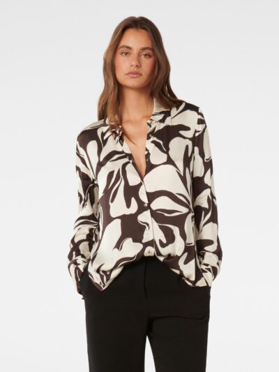 Lila Longline Printed Satin Sh