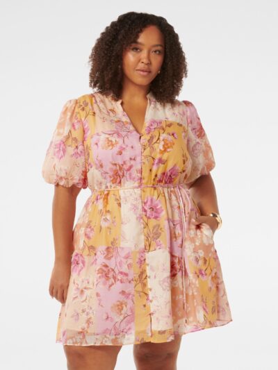 Loanna Curve Puff Sleeve Mini