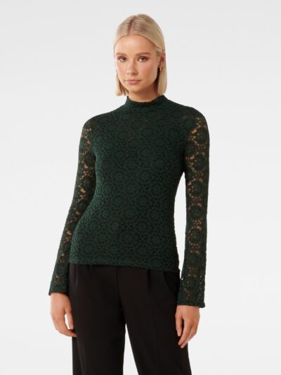 Rachel High Neck Lace Top