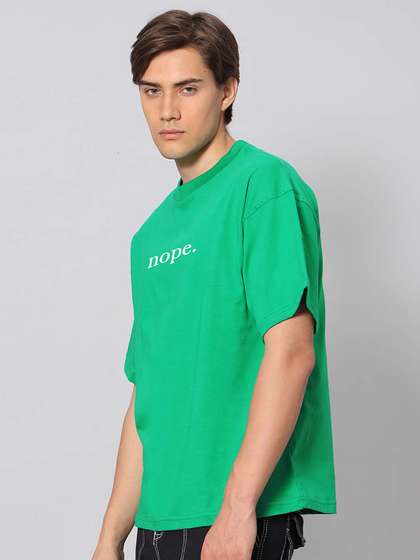 Besick Men Typography Printed Round Neck Oversized