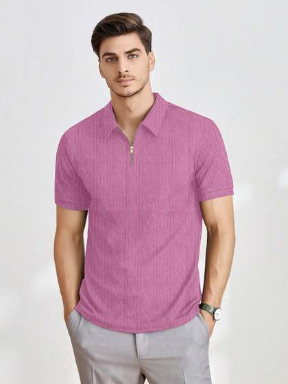 KAJARU Men Polo Collar Pockets Tshirt