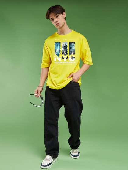 MaverIQ Men Graphic Printed Round Neck Cotton Over